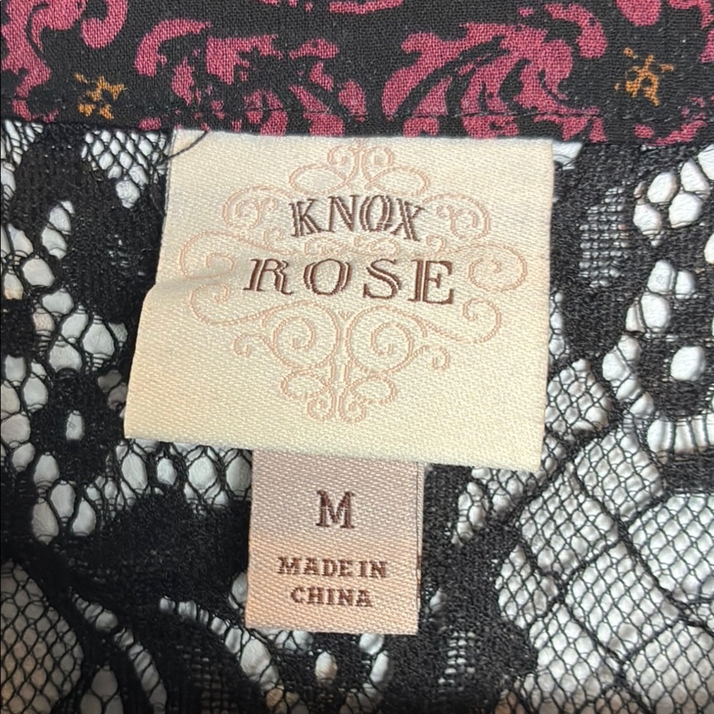 Bohemian Knox Rose Black and Pink Patterned Blouse Relaxed Fit - Picture 2 of 10